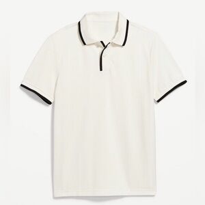 Old Navy Men's Cream Polo with Black Accents